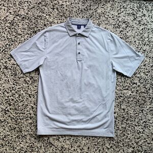 FootJoy Golf Polo Shirt Men’s White Blue Newport Beach CC Short Sleeve Medium